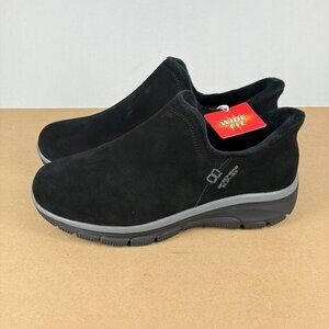 Skechers Slip-Ins Easy Going Modern Hour Wide Fit Shoes Womens 9.5 Black Suede